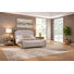 Lit tapissier avec 2 tables de chevet Dana Heights - finition sable, placage Mindi, grand et très grand lit | Collection de chambre Dana Heights