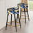 Celestial Blue Damask Mirage - Damask Bar Stools Set Of 2