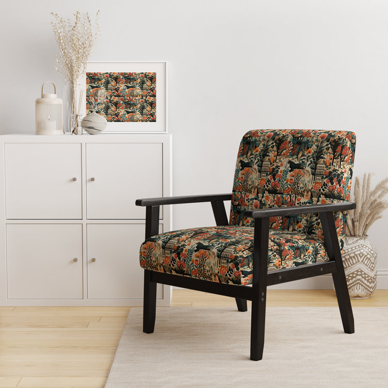 Fauteuil d'appoint rembourré Urban Jungle Mirage I, Accoudoirs carrés noirs