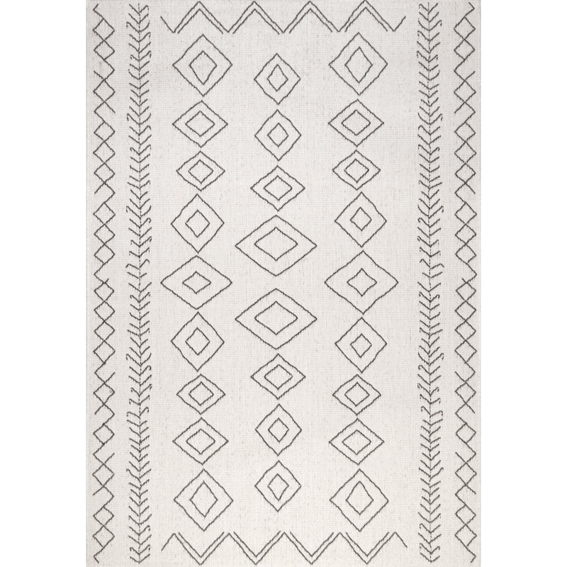 Tapis intérieur / extérieur Ezri Diamond, Rectangle 5 pi 3 po x 7 pi 6 po