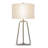 Gio 25.5" Tall Table Lamp with Fabric Shade in Brushed Nickel/White-1483156533