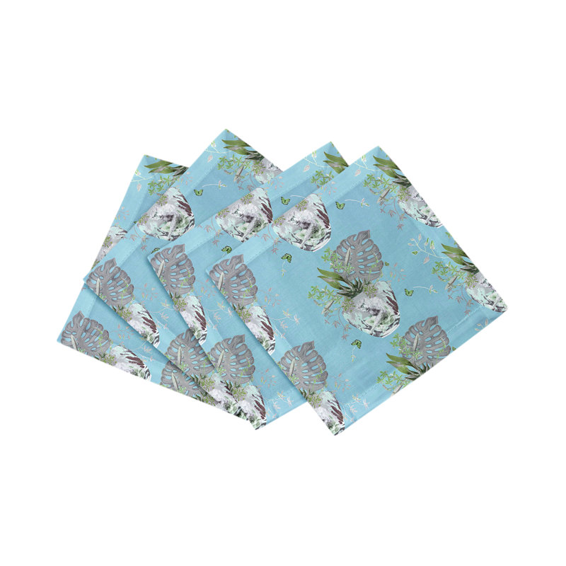 Monkey Small Jungle Cotton Sateen Cocktail Napkins, Bedford