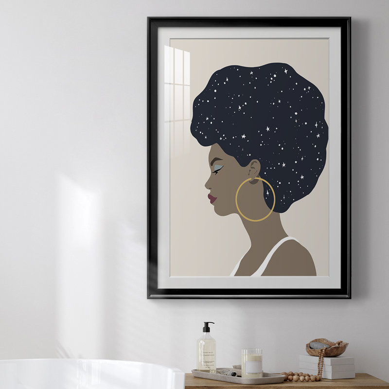 «Heavenly Hair I» par - Impression sur, Cadre noir, H 24,5 po x l 18,5 po x P 1 po