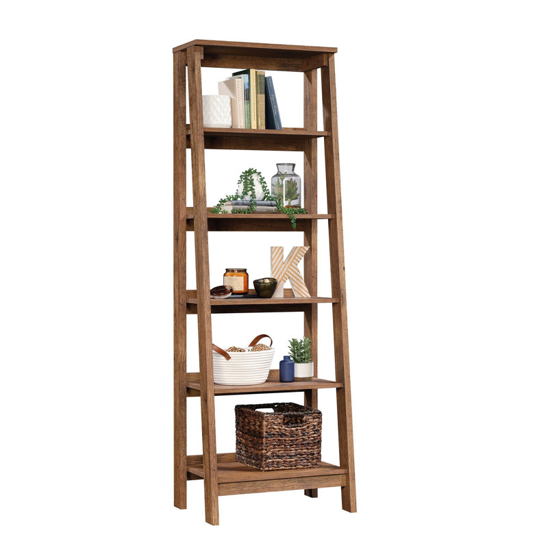 Shirleyann Ladder Storage Bookcase, Vintage Oak