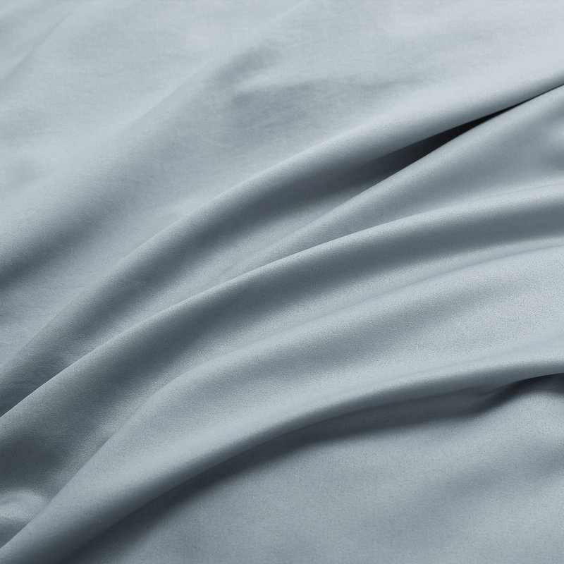 Ensemble de housse de couette 3 pièces, ensemble d'édredon en satin avec fermeture à glissière cachée - NTBAY, Gris