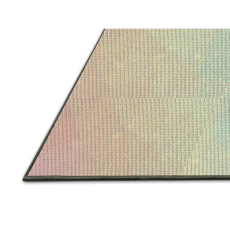 Mauve abstrait/vert/jaune Tapis décoratif, Rectangle 6 pi x 9 pi