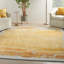  Tapis gris / jaune à motif abstrait touffeté à la main-836624183