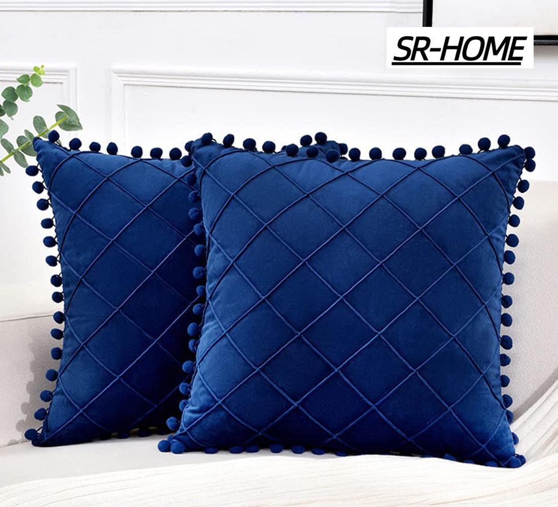 SR-HOME Fringe Velvet Pillow Cover