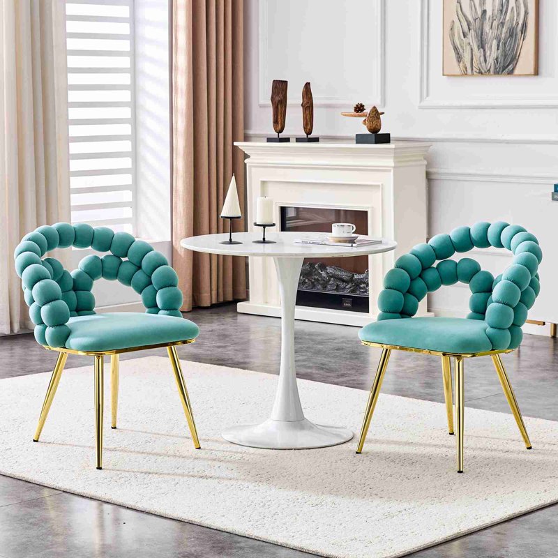 Ensemble de 2 chaises d'appoint rembourrées modernes pour la salle à manger et la cuisine, Sarcelle