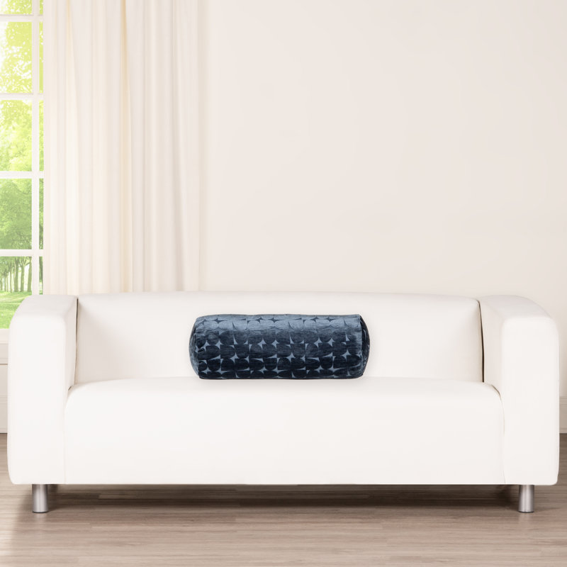 Gumdrop Velvet Accent Pillow, Blue, Polyester, Bolster 21"H x 8"W