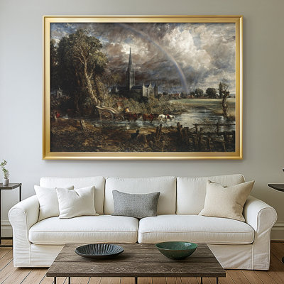 Salisbury Cathedral from the Meadows-John Constable-Framed Gallery Wrapped Canvas-1831
