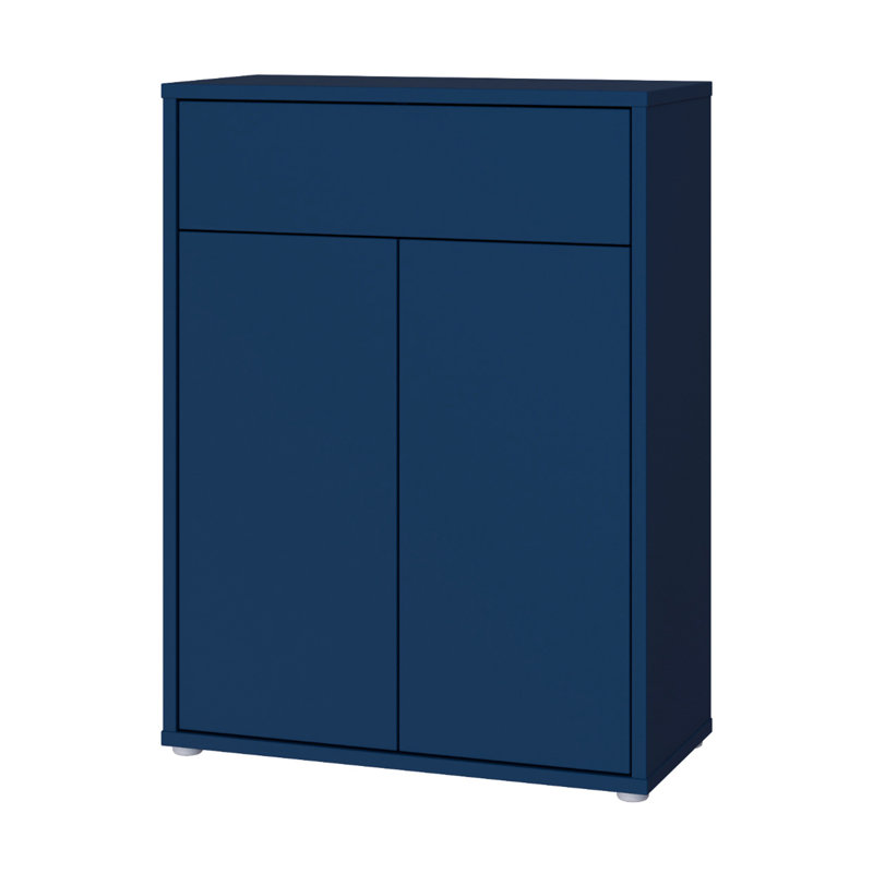 Chadwic Modern minimalistic shoe cabinet with 2 doors and 1 drawer, engineered wood, terracotta, 74.5 cm W x 99.1 cm H x 34.9 cm D