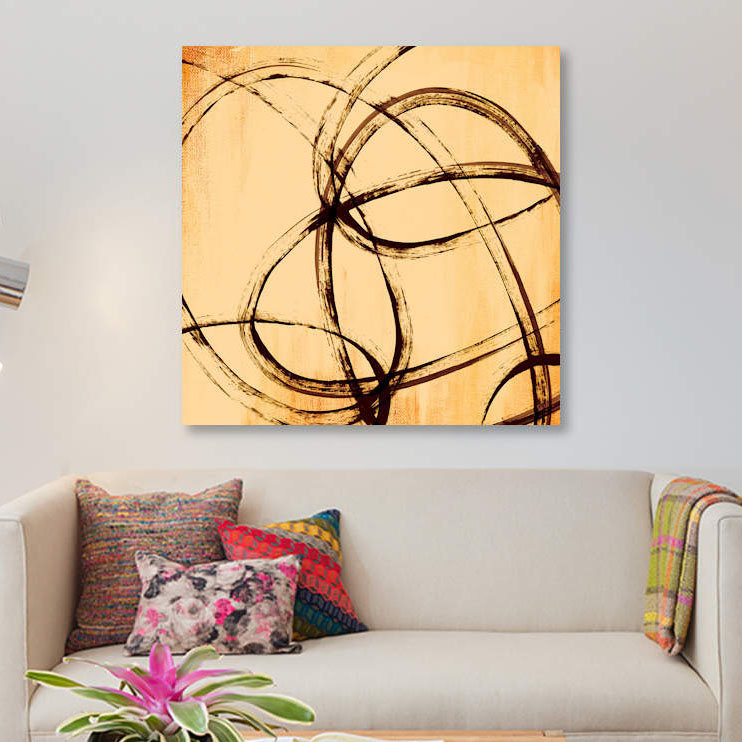 « loopy iii », impression sur toile, H 26 po x l 26 po x P 1,5 po, Pas de tapis, Toile tendue