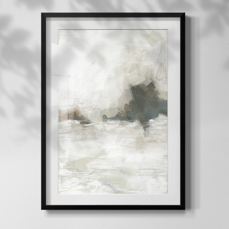 Horizon Break II - reproduction de cadre photo unique, Blanc, Toile encadrée noire, H 20 po x l 16 po