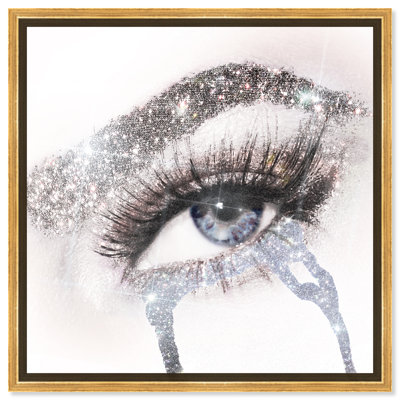 " Fashion And Glam Eyes And Rhinestones Blue Silver, Glam Gray "