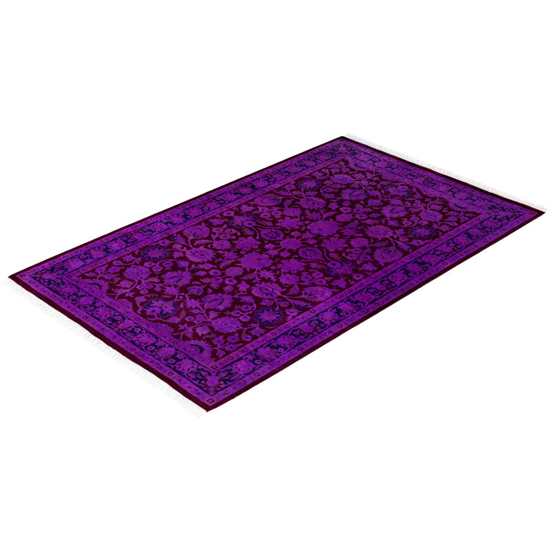 Overdyed One-of-a-Kind 3' 8" X 5' 3" Hand Knotted Area Rug