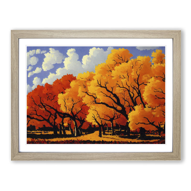 The Autumn Forest - Framed Print, 25cm H x 34cm W x 2cm D, Oak