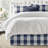 Walker Buffalo Indigo/Ivory Cotton Bedskirt-109715421-109715419