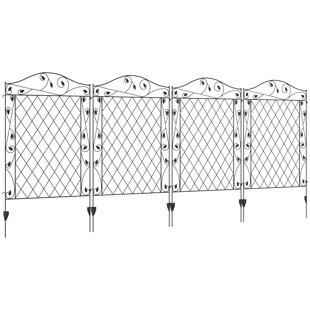 43.25'' H x 138.5'' W Black Metal Fence Panels Included (Set of 4)