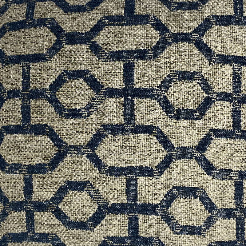 Oreiller carré en mélange de duvet géométrique, Brun clair, 18" x 18"