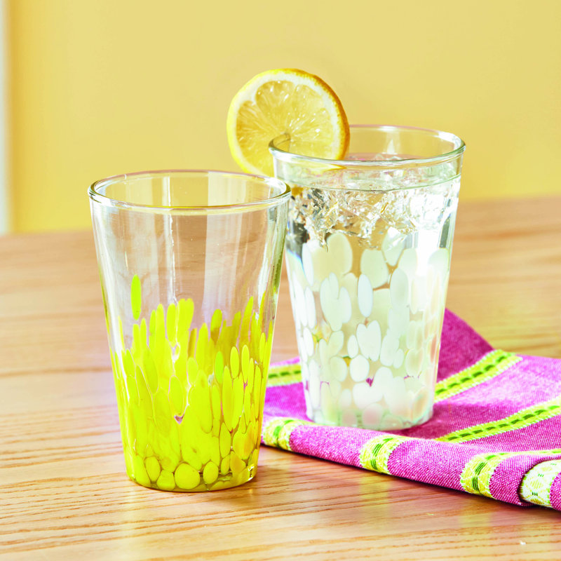 Verre à confettis Pinto, Jaune