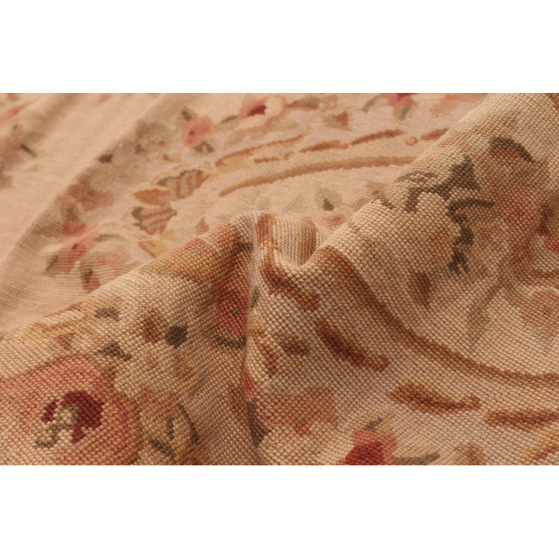 Tapisserie française brun clair Kilim 2 pi 6 po x 10 pi 0 po