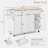Rolling Fluted Kitchen Island With Drop Leaf, Power Outlet, 4 Doors, 3 Drawers, Curved Edge And Spice Rack
