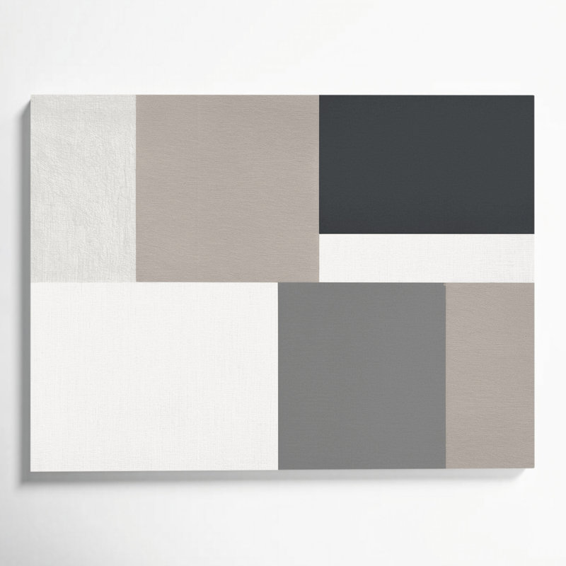 Minimalisme 5, art mural sur toile grise, H 12 po x l 18 po