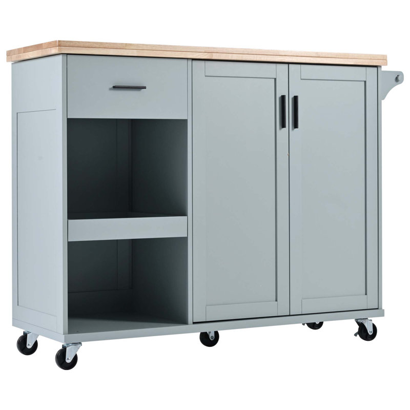 Kitchen Island With Foldable Counter Top, Kitchen Storage Cart With Slide-Out Shelf, Towel Rack And Drawer,Rolling Kitchen Cart On Wheels, For Kitchen, Living Room, Dining Room