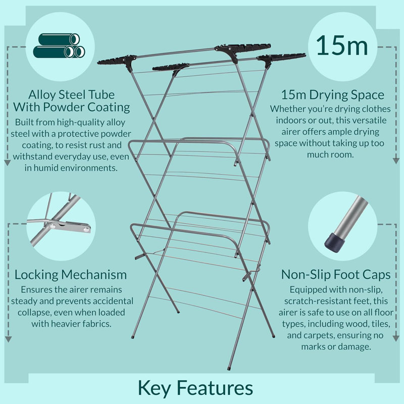 72cm Rolling Clothing Rack