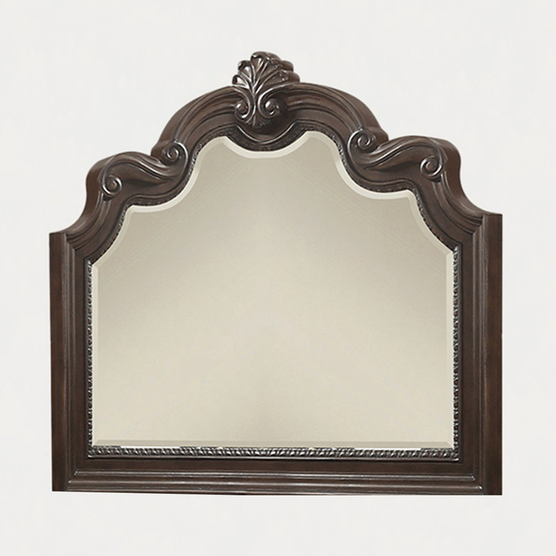 Miroir orné d'acajou