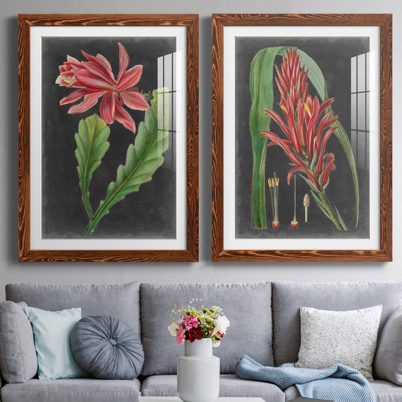 «Dramatic Tropicals», reproduction d'art encadrée prête à accrocher, H 43,5 po x l 31,5 po x P 1 po, Papier avec cadre érable