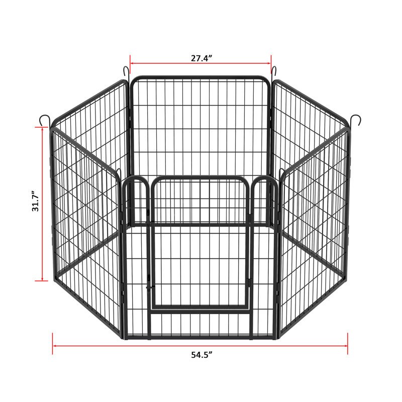 Falando 54'' H Panel Metal Exercise Pen, 54" H x 32" L x 27" W