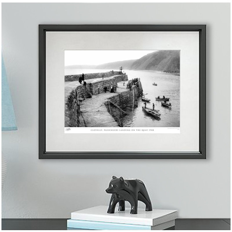 Clovelly, Passengers Landing On The Quay 1908 - Single Picture Frame Print, 60cm H x 80cm W x 2.3cm D