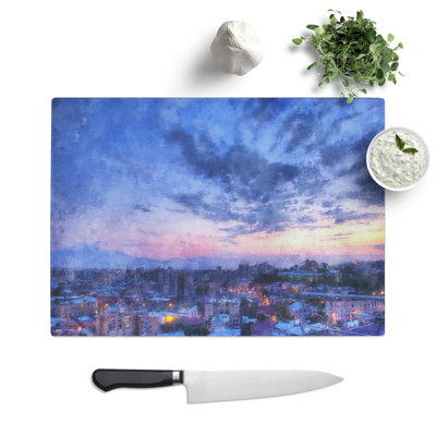 Yerevan Armenia Skyline Painting Chopping Board