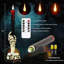 2 Pack Black Flameless Taper Candles: Remote Timer, Battery-Operated LED, Drip Wax with Skull Hand Holders, Flickering