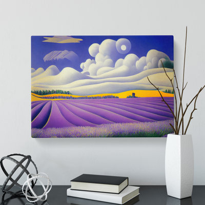 Delicious Lavender Flower Field - Wrapped Canvas