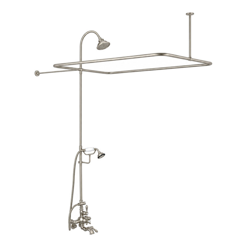 Ensemble de douche thermostatique pour baignoire avec enceinte rectangulaire, douche à main et colonne montante de 65 po