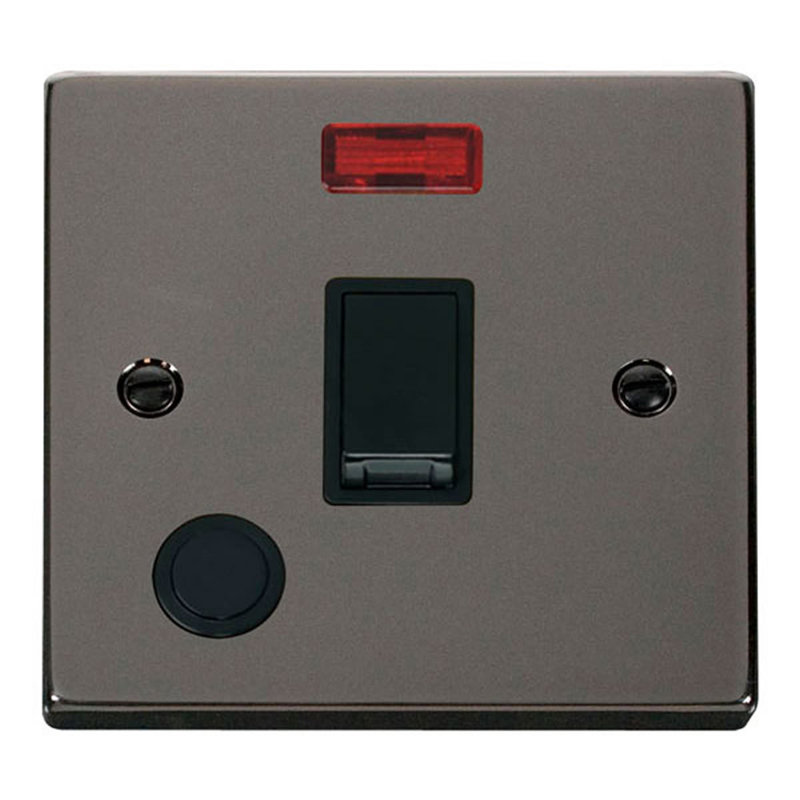 Black Nickel 1 Gang 20A DP Switch With Flex With Neon