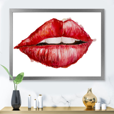 Valentines Day Red Woman Lips - peinture sur toile