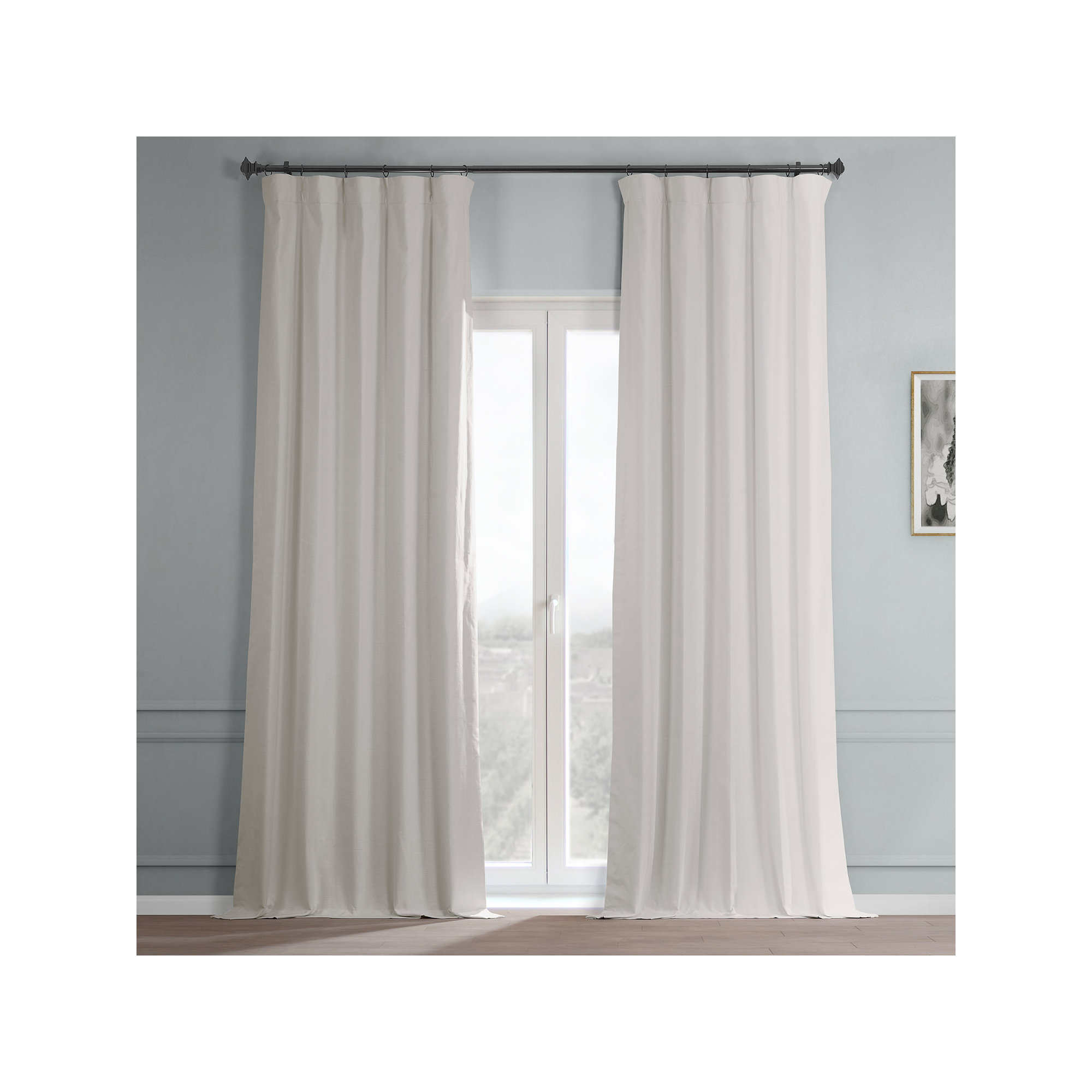 Swift Blackout Cotton Curtain, Supreme Cream, 50" W x 96" L