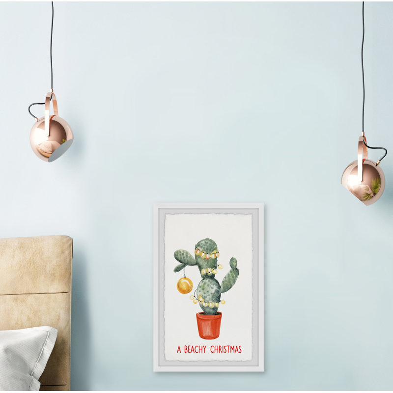 A Cactus Bloom - Single Picture Frame Painting, 45cm H x 38cm W x 3.81cm D