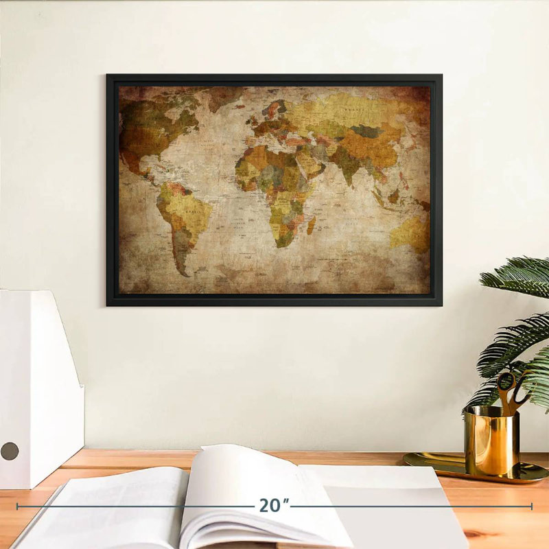 Aliaz World Map, 9" H x 13" W