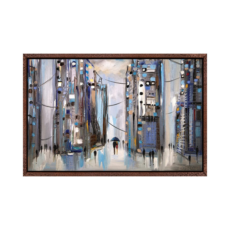 Rainy Afternoon by Ekaterina Ermilkina - Painting on Canvas, Classic Brown Wood Framed, 101.6 cm H x 66.04 cm W