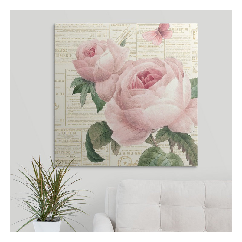 «Roses in Paris VI» par Katie pertiet, impression, H 35 po x l 35 po x P 1,5 po, Toile