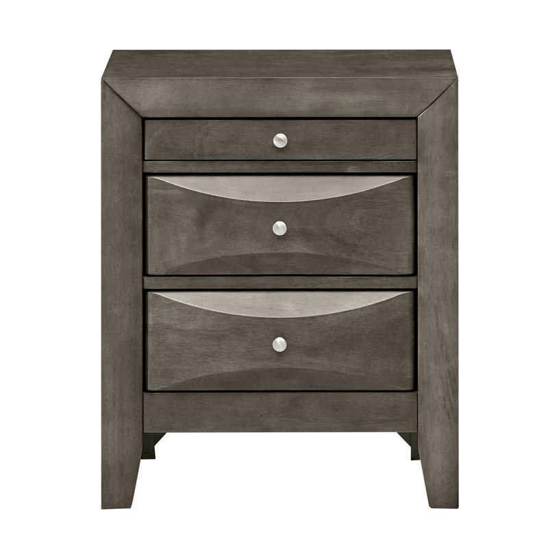 Table de chevet spacieuse avec rangement en panneau de particules pour chambre à coucher