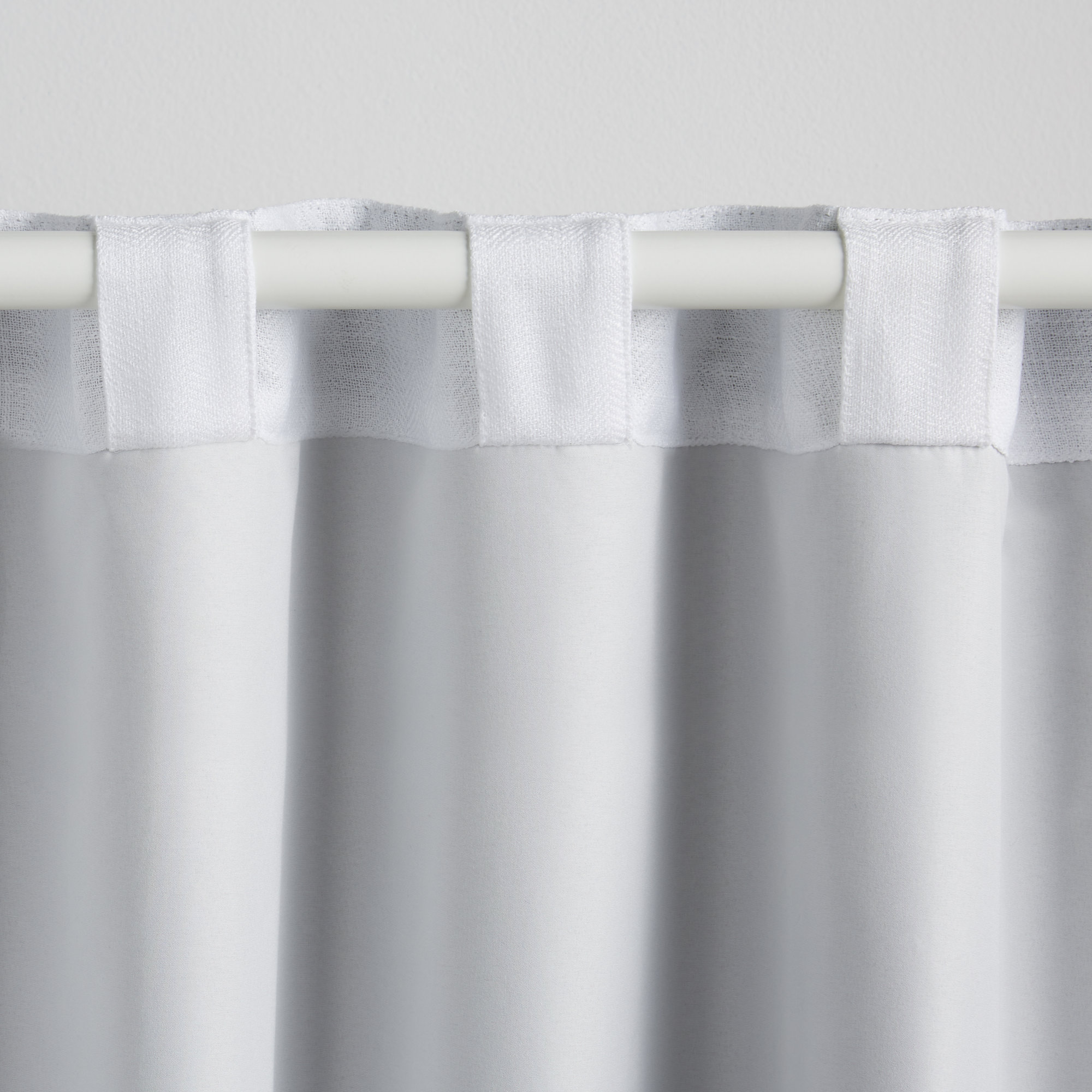 Linen Herringbone Blackout Polyester Curtain, 52" W x 84" L, White