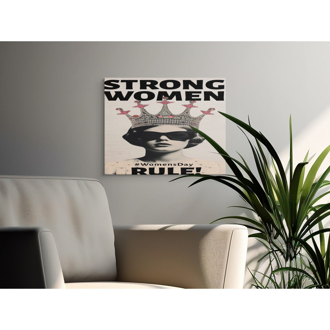 Strong Women Rule Canvas Wall Art, Modern Feminist Decor, Gallery Wrapped Canvas, Ready to Hang, Archival Print