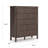 Pemy Tall Dresser Chest, 5 Reeded Front Drawers, Dark Walnut Brown