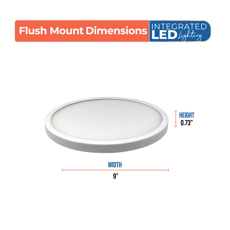 9 In.Round 17-Watt 5 Color Selectable LED Flush Mount Light, 1400 Lumens, White
